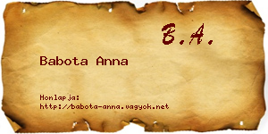 Babota Anna névjegykártya